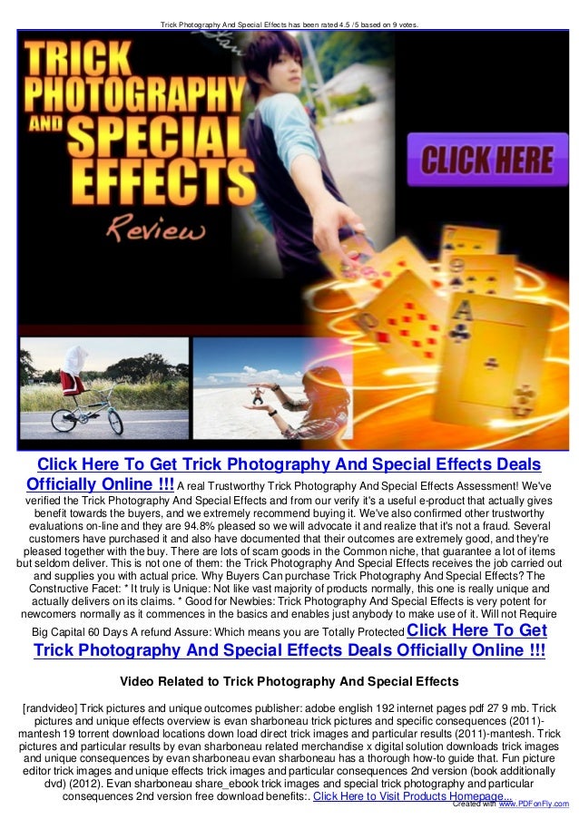 Trick Photography And Special Effects PDF Site Photography Learning