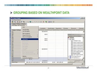 GROUPING BASED ON WEALTHPOINT DATA




                    21
 