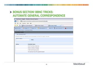 BONUS SECTION! BBNC TRICKS:
AUTOMATE GENERAL CORRESPONDENCE




                   30
 