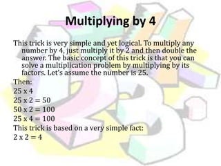 Multiplying Tips Tips & Tricks in mathematics | PPTX