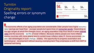 Turnitin
Originality report:
Spelling errors or synonym
change
 