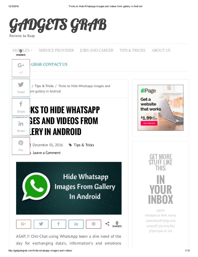 Tricks To Hide Whatsapp Images And Videos From Gallery In Android Tricks To Hide Whatsapp Images And Videos From Gallery In Android