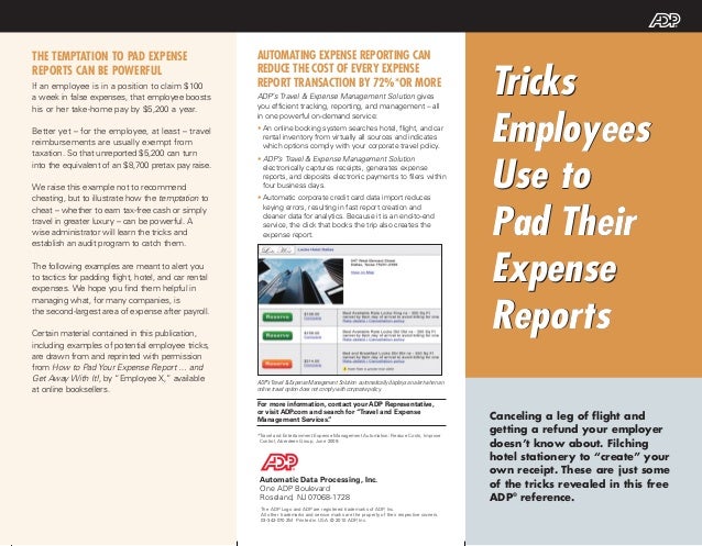 tricks to pad expense reports online expense reports