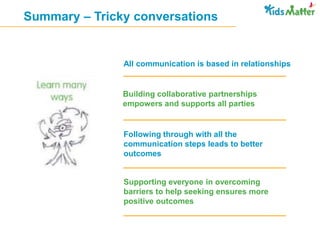 Tricky conversations with families | PPTX