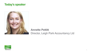 3
Annette Pettitt
Director, Leigh Park Accountancy Ltd
Today’s speaker
 