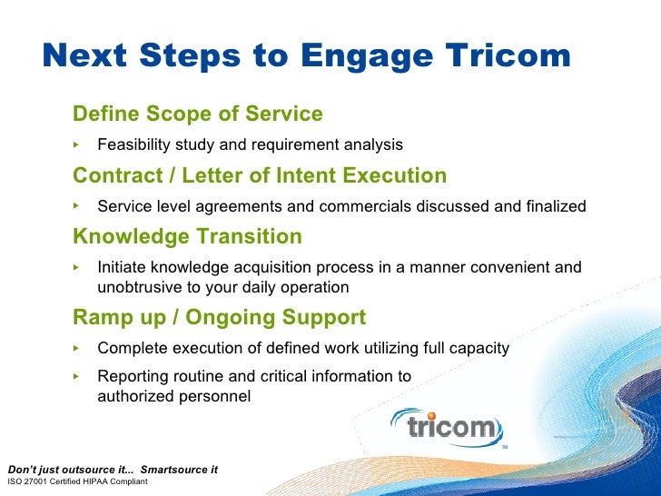 Tricom Letter Of Intent Tricom Letter Of Intent
