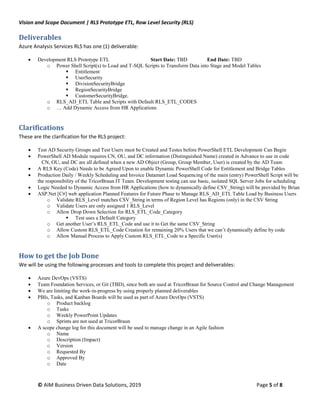Rls Class Project RLS Prototype ETL | Vision and Scope Document | PDF