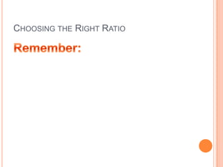 Choosing the Right RatioRemember: