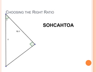 Choosing the Right RatioSOHCAHTOA