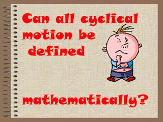 Can all cyclical
motion be
defined
mathematically?
 