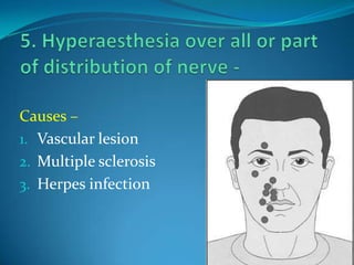 Causes –
1. Vascular lesion
2. Multiple sclerosis
3. Herpes infection
 
