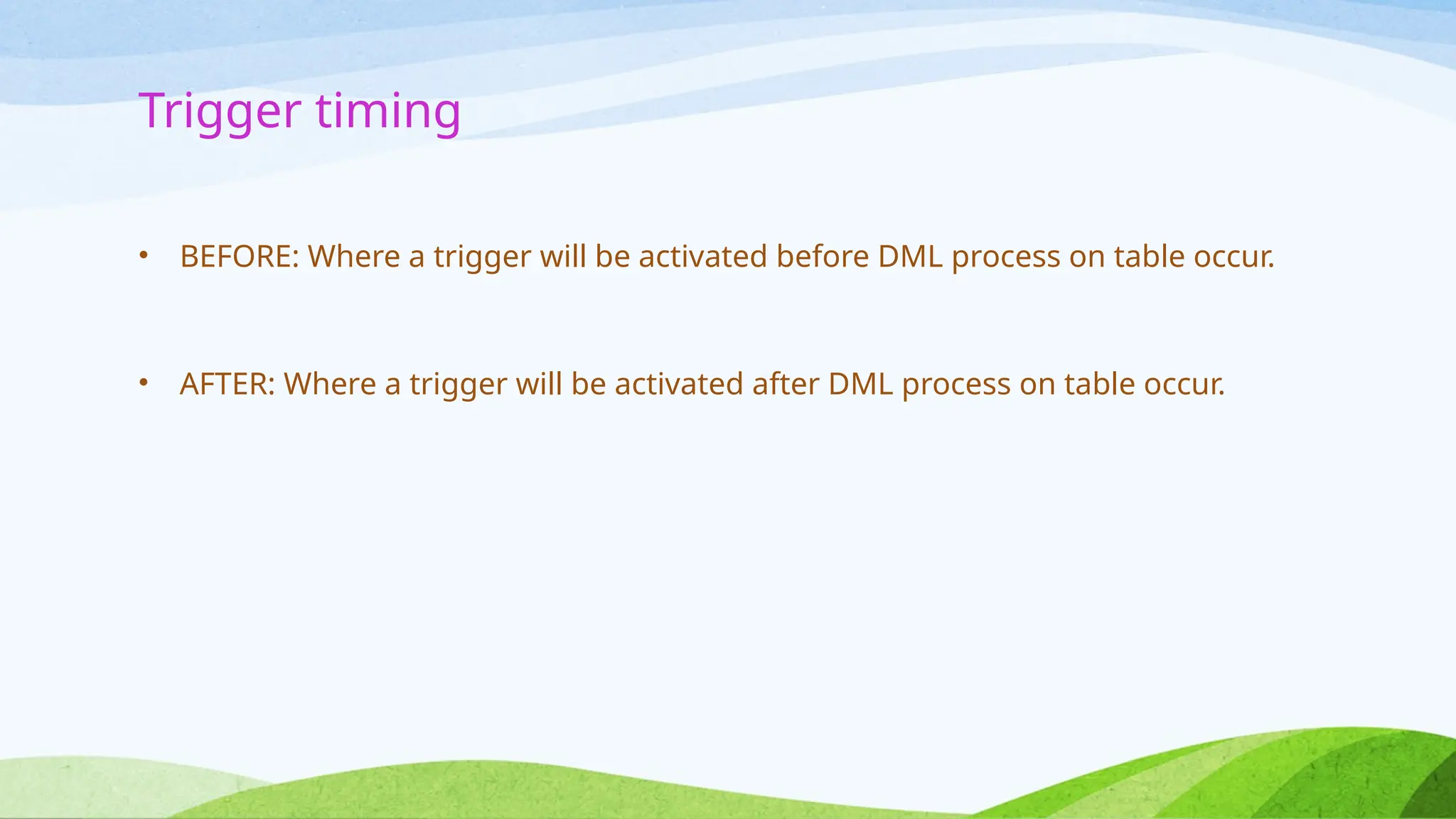 Trigger Database presentation powered by | PPTX