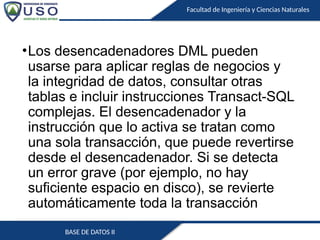 TRIGGER-VIEW-BASE DE DATOS CON DISPARADORES | PPTX