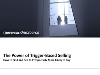 The Power of Trigger-Based Selling
How to Find and Sell to Prospects 8x More Likely to Buy
 