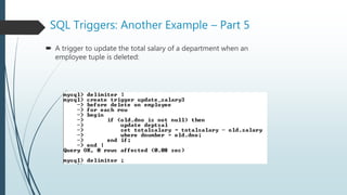 Trigger in mysql | PPTX | Databases | Computer Software and Applications