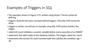 Understanding SQL Triggers and Schema Refinement Techniques for ...