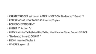 Understanding SQL Triggers and Schema Refinement Techniques for ...