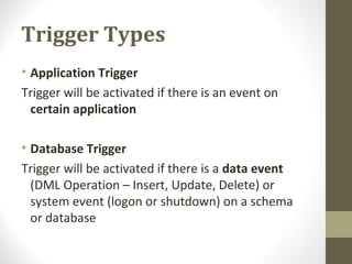 Oracle Database Trigger | PPT
