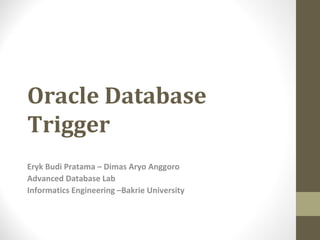 Oracle Database Trigger | PPT