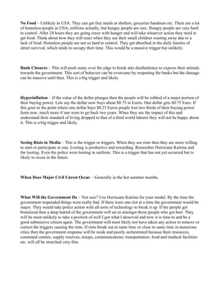 Trigger Points For Civil Unrest
