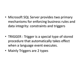 Triggers | PPT