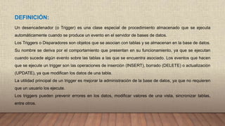 TRIGGERS O DISPARADORES | PPTX