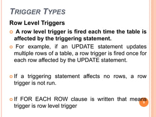 TRIGGERS IN DATABASE MANAGEMENT SYSTEM.ppt