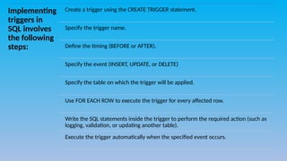 Comprehensive Guide to SQL Triggers and Their Interactions | PPTX
