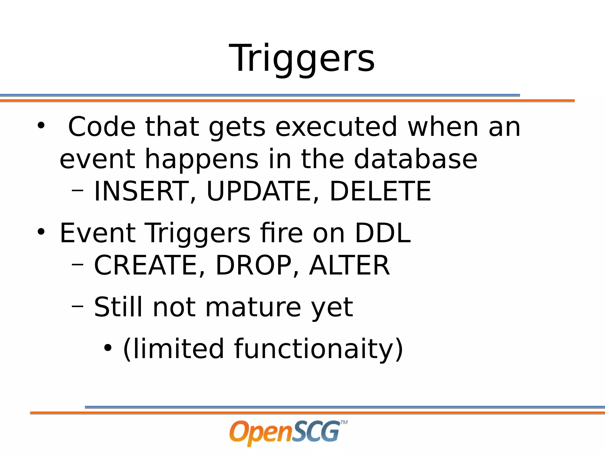An Introduction To PostgreSQL Triggers | PPT