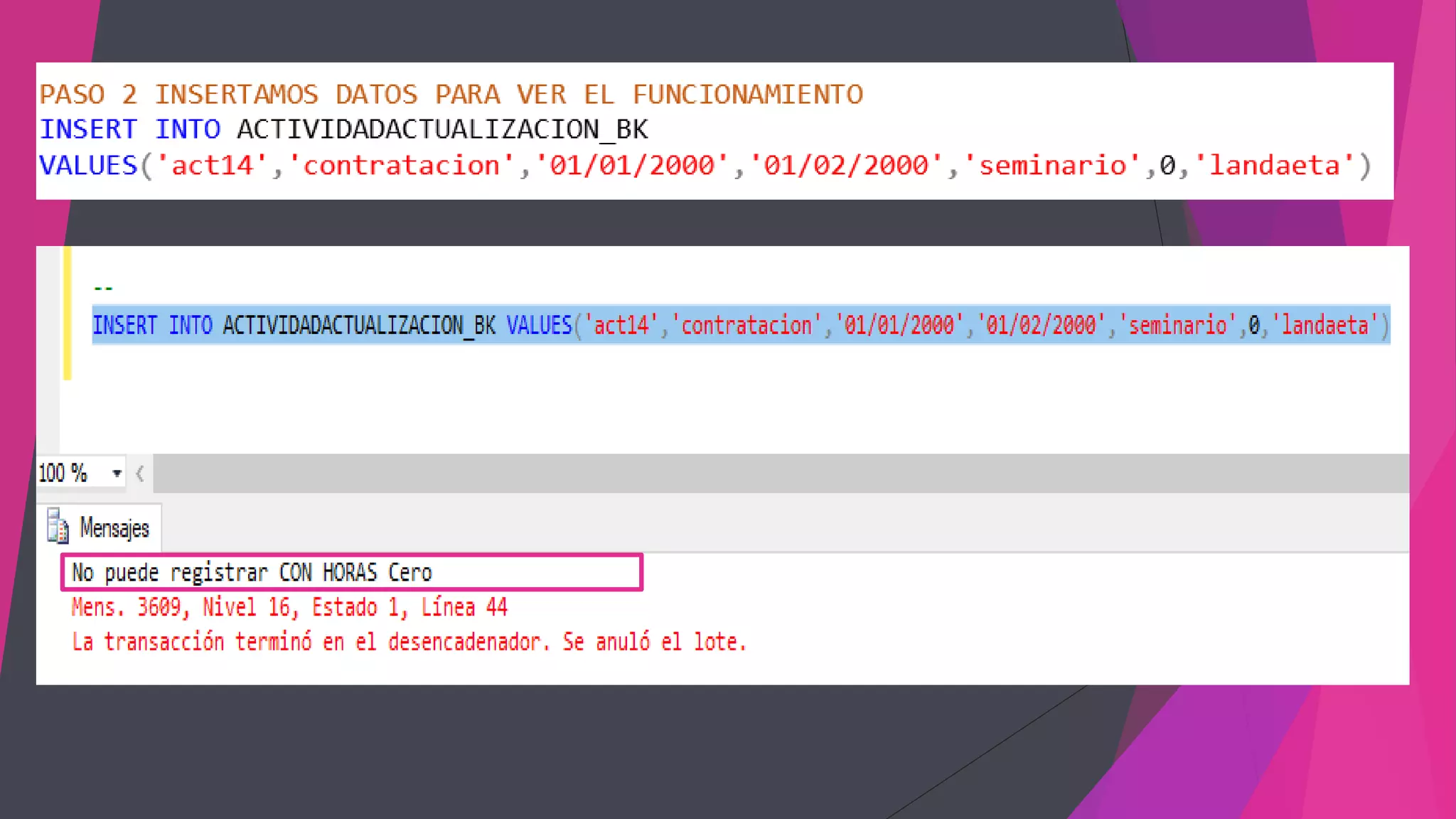 Triggers en sql server 2019 | PPT