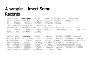 Record Insert Examples triggersstoredprocedures-190101071259.pptx