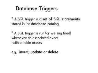 Triggers and Stored Procedures | PDF