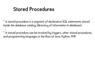 Triggers and Stored Procedures | PPT