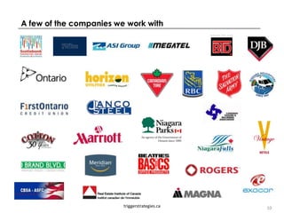 A few of the companies we work with
10
10triggerstrategies.ca
 