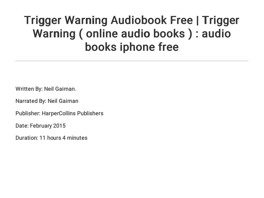 Trigger Warning Audiobook Free Trigger Warning ( online audio books…
