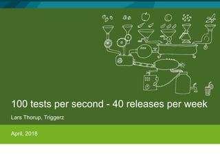 100 tests per second - 40 releases per week
Lars Thorup, Triggerz
April, 2018
 