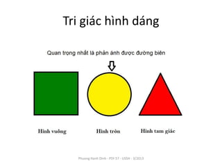 Tri giác hình dáng




  Phuong Hanh Dinh - PSY 57 - USSH - 3/2013
 