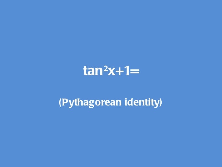Trig Identities Calc I Trig Identities Calc I