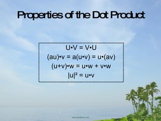 Trigonometry Lesson: Dot Product | PPT