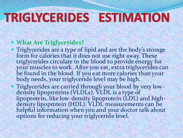 Triglyceride estimation
