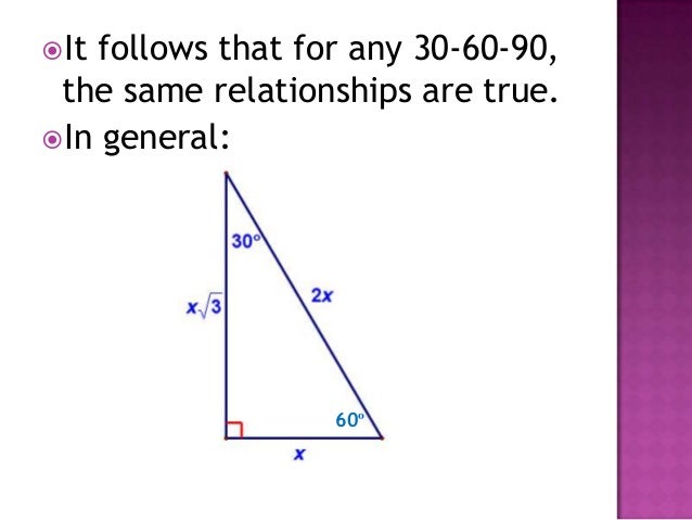trig mini unit find the length of the missing side leave your answer in simplest radical form