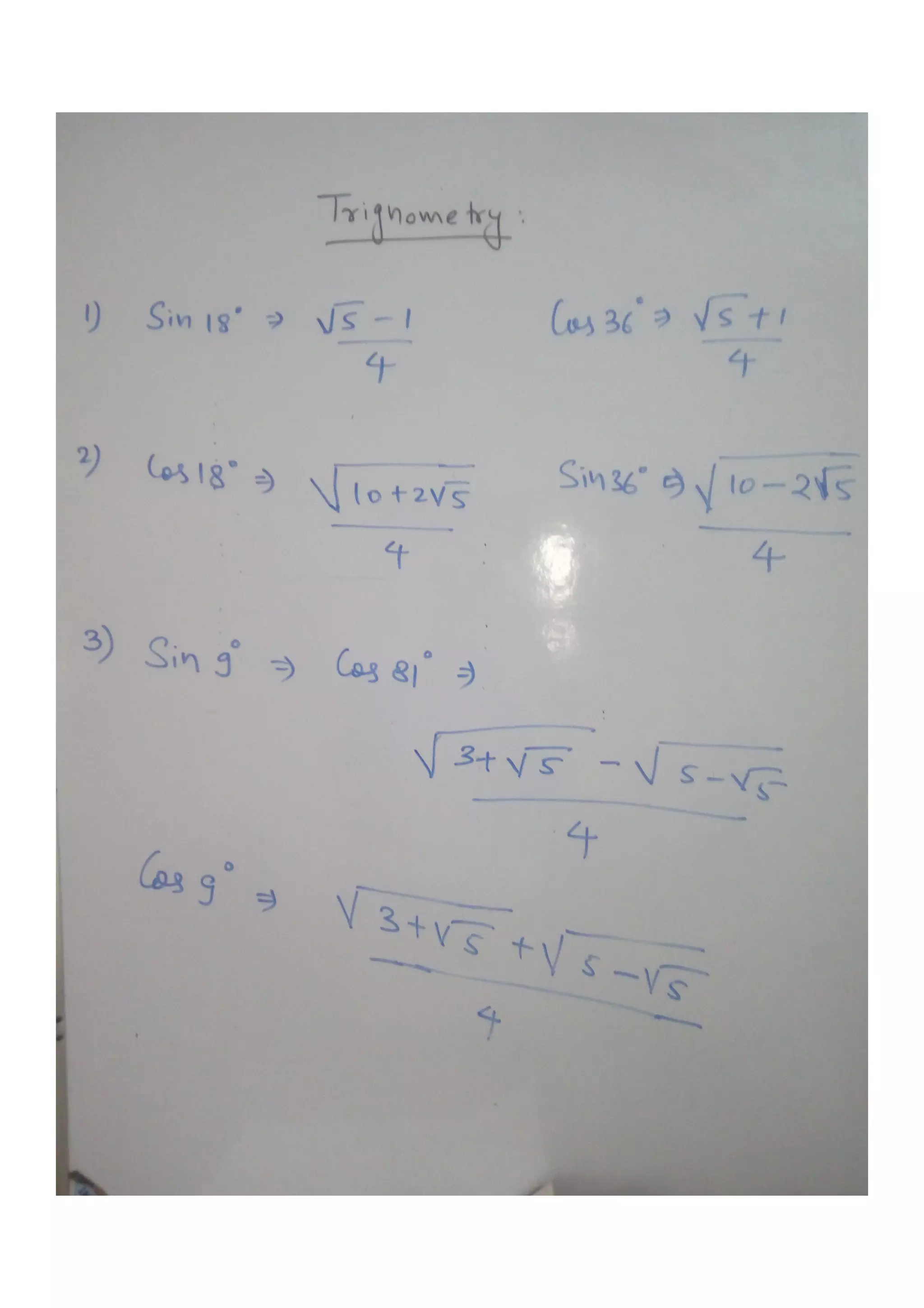 Trigonometry for exams