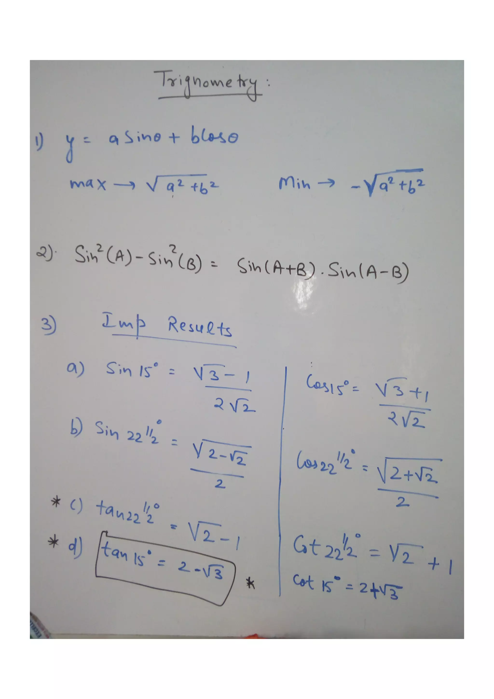 Trigonometry for exams