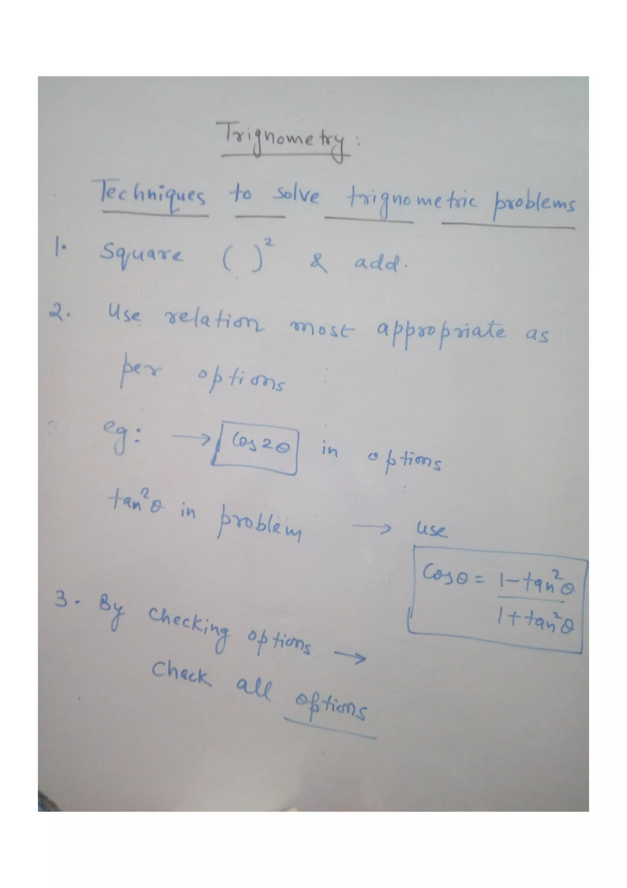 Trigonometry for exams
