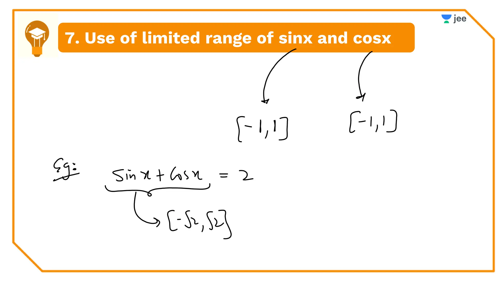 7. Use of limited range of sinx and cosx
 
