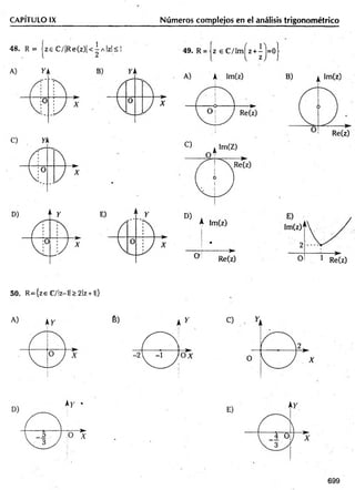 CAPÍTULO IX Números complejos en el análisis trigonométrico
50. R ={ze C/lz-l! > 2|z +1|}
699
 