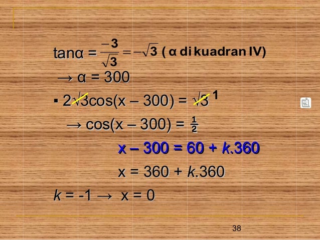 Trigonometri 3-(bentuk cos x + sin x)
