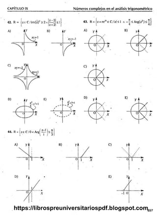 CAPÍTULO IX
r
42. R = z e C /Im (z)2
Números complejos en el análisis trigonométrico
44. R = j z e C / Ó < A r g ^ j < !
697
•M
a
https://librospreuniversitariospdf.blogspot.com
 