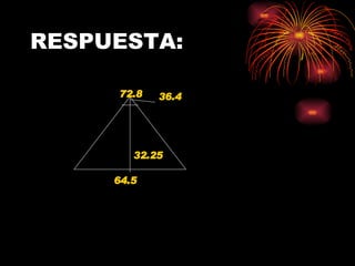 RESPUESTA: 72.8 36.4 32.25 64.5 