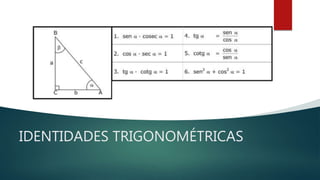 IDENTIDADES TRIGONOMÉTRICAS
 